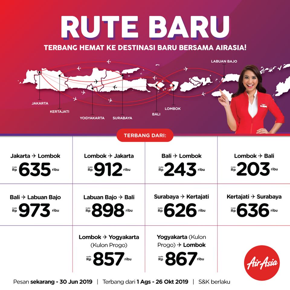 Terbang Hemat Bersama AirAsia Ke Destinasi Domestik Terbaru